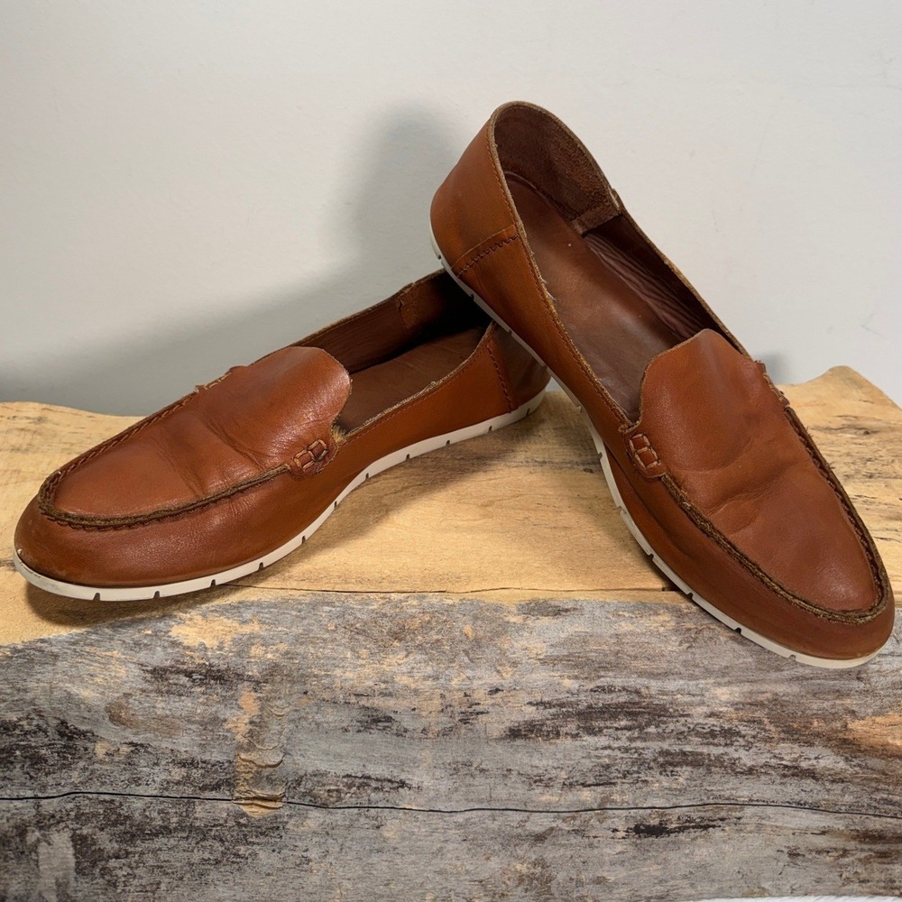 Frye Mens Sedona Venetian Moc Loafers Leather Slip On Shoes Brown 10M Quiet Lux